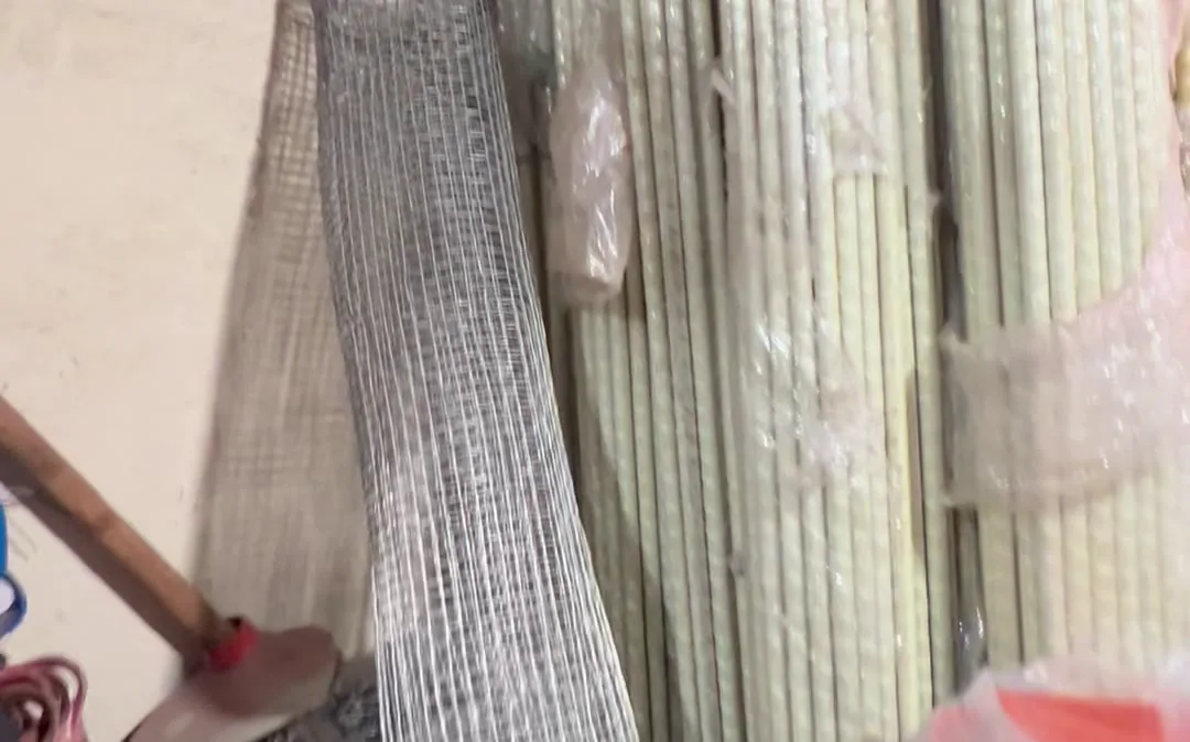 Different mesh types racked together at the counter