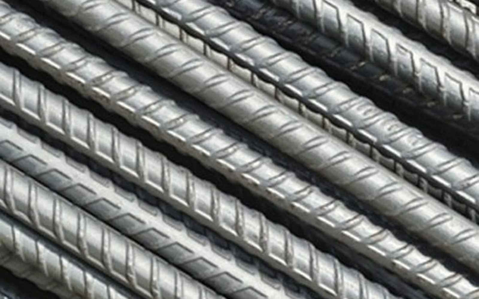 TMT bars with the rib detail visible