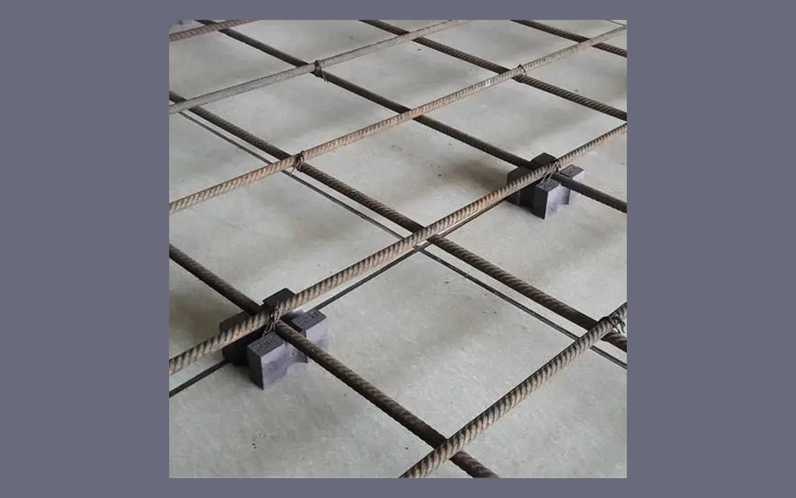 Cover spacers holding steel mesh off the shuttering