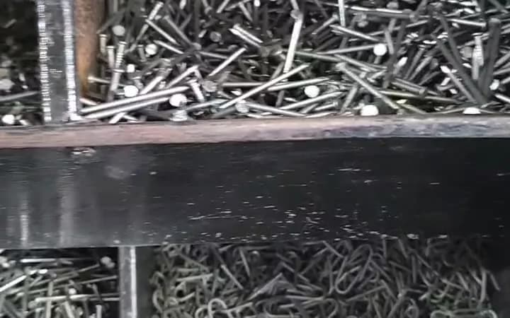 Nail bins filled with different lengths