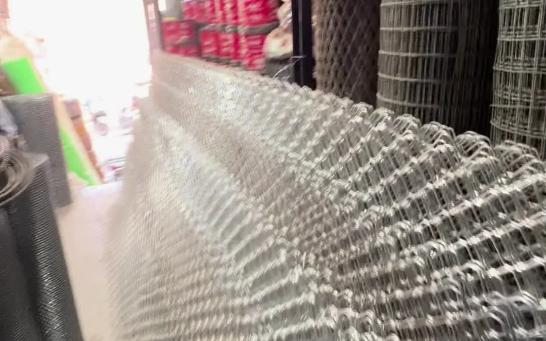 Expanded mesh rolls laid out for stock checking