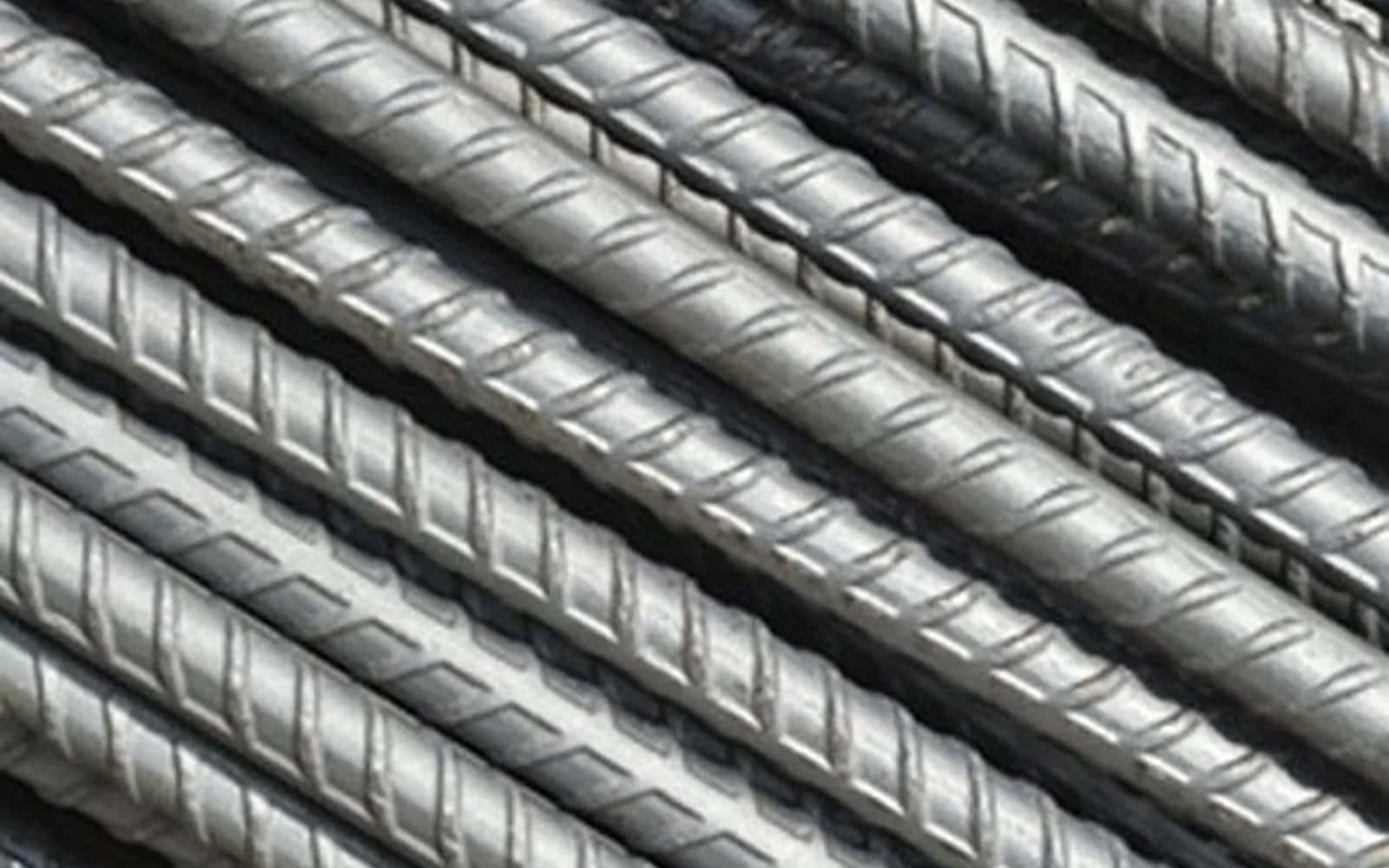TMT bars with the rib detail visible